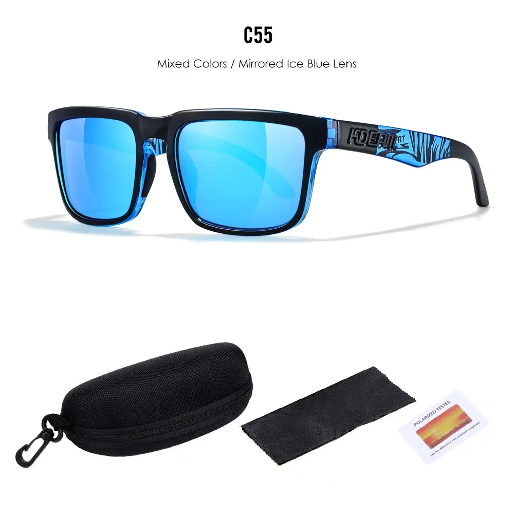 Lunettes de soleil polarisées Kdeam unisexes pour hommes et femmes, verres miroir rouges 13