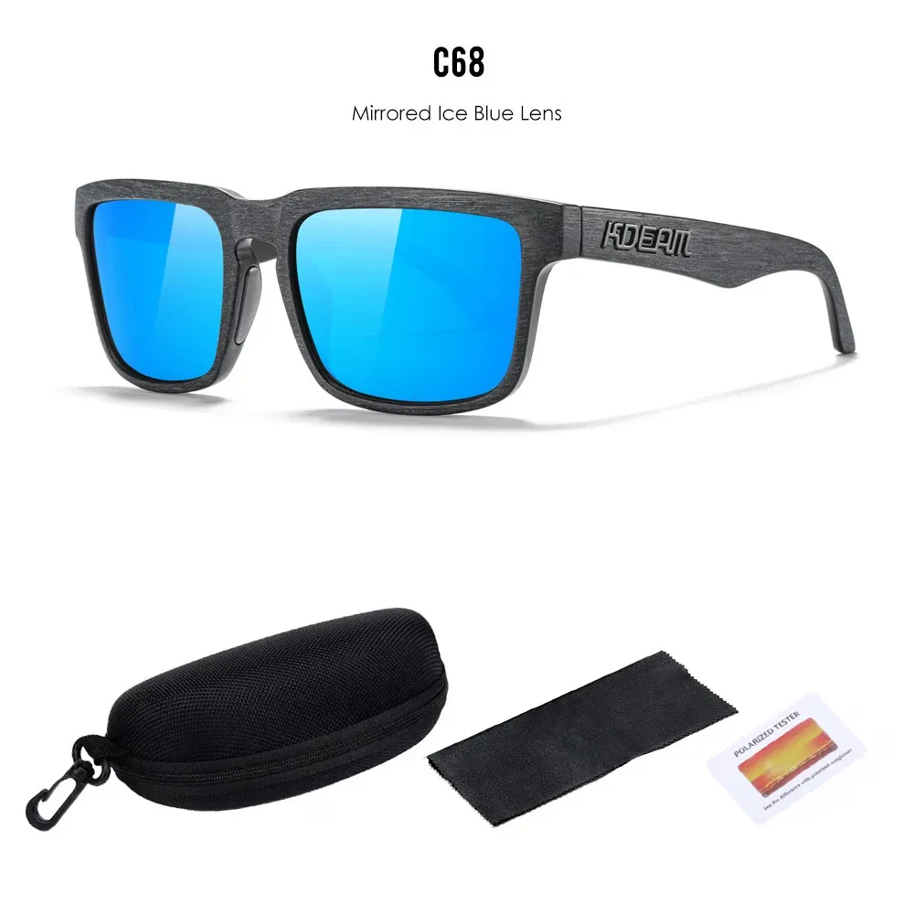 Lunettes de soleil polarisées Kdeam unisexes pour hommes et femmes, verres miroir rouges 23