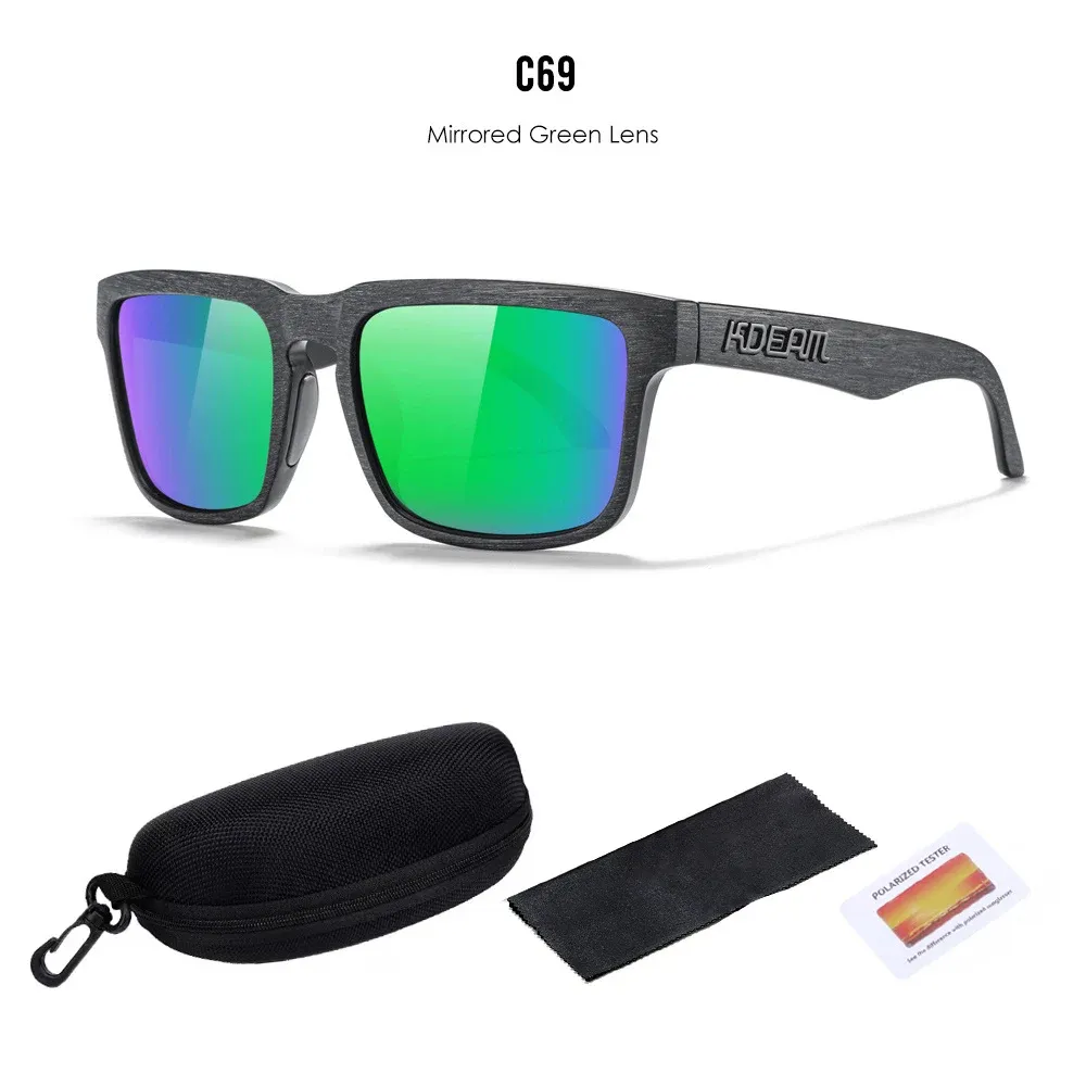 Lunettes de soleil polarisées Kdeam unisexes pour hommes et femmes, verres miroir rouges 21