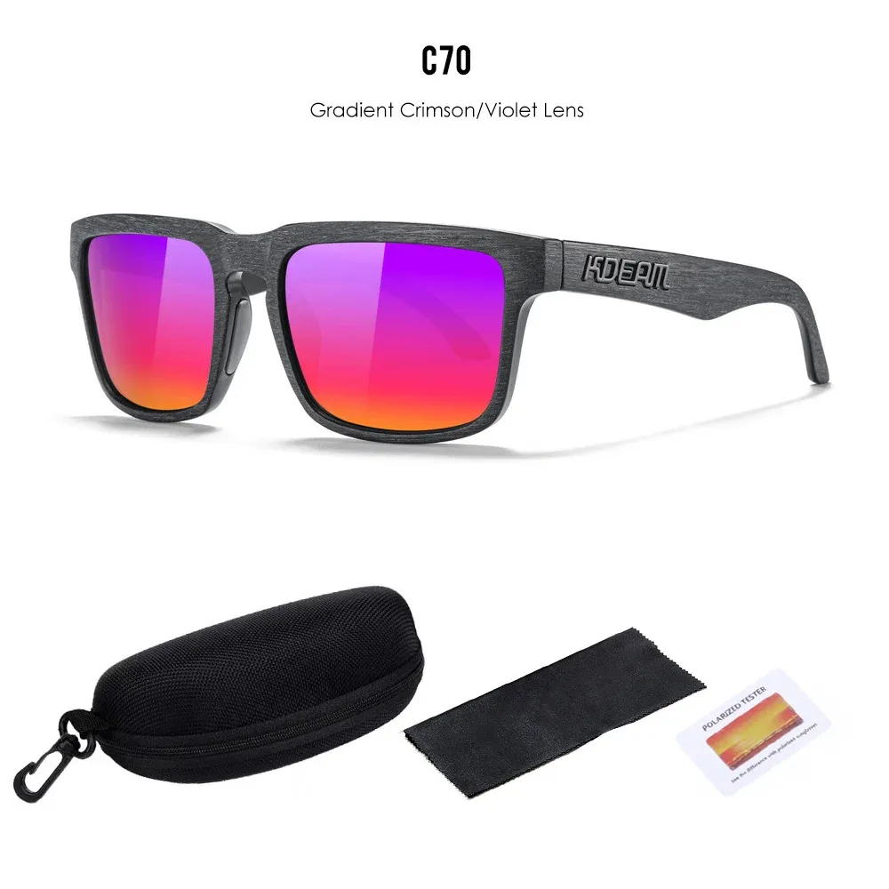 Lunettes de soleil polarisées Kdeam unisexes pour hommes et femmes, verres miroir rouges 27