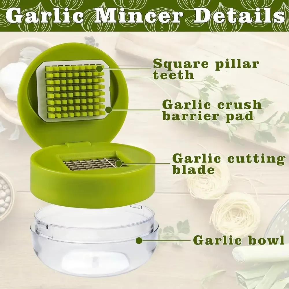 Mini presse-ail manuel et ses accessoires de cuisine