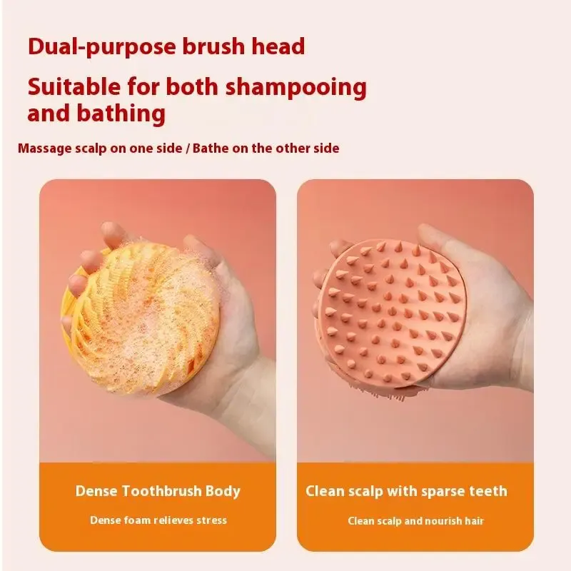 Brosse de bain double face en silicone, usage sous la douche