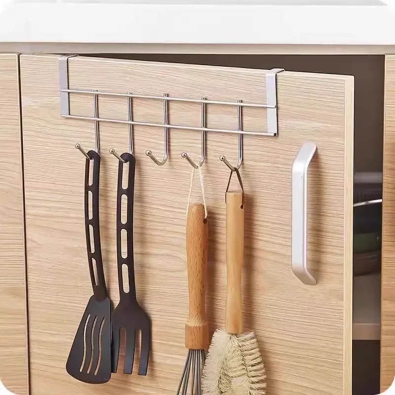 Crochets de porte sans perçage, lot de 5, organisateur robuste, gain de place, crochets muraux pour manteaux, clés et serviettes, pour placard, chambre à coucher et couloir 6