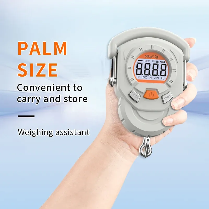 Balance suspendue portable à affichage LCD, 60 kg / 10 g, pour bagages, pêche et voyage 2
