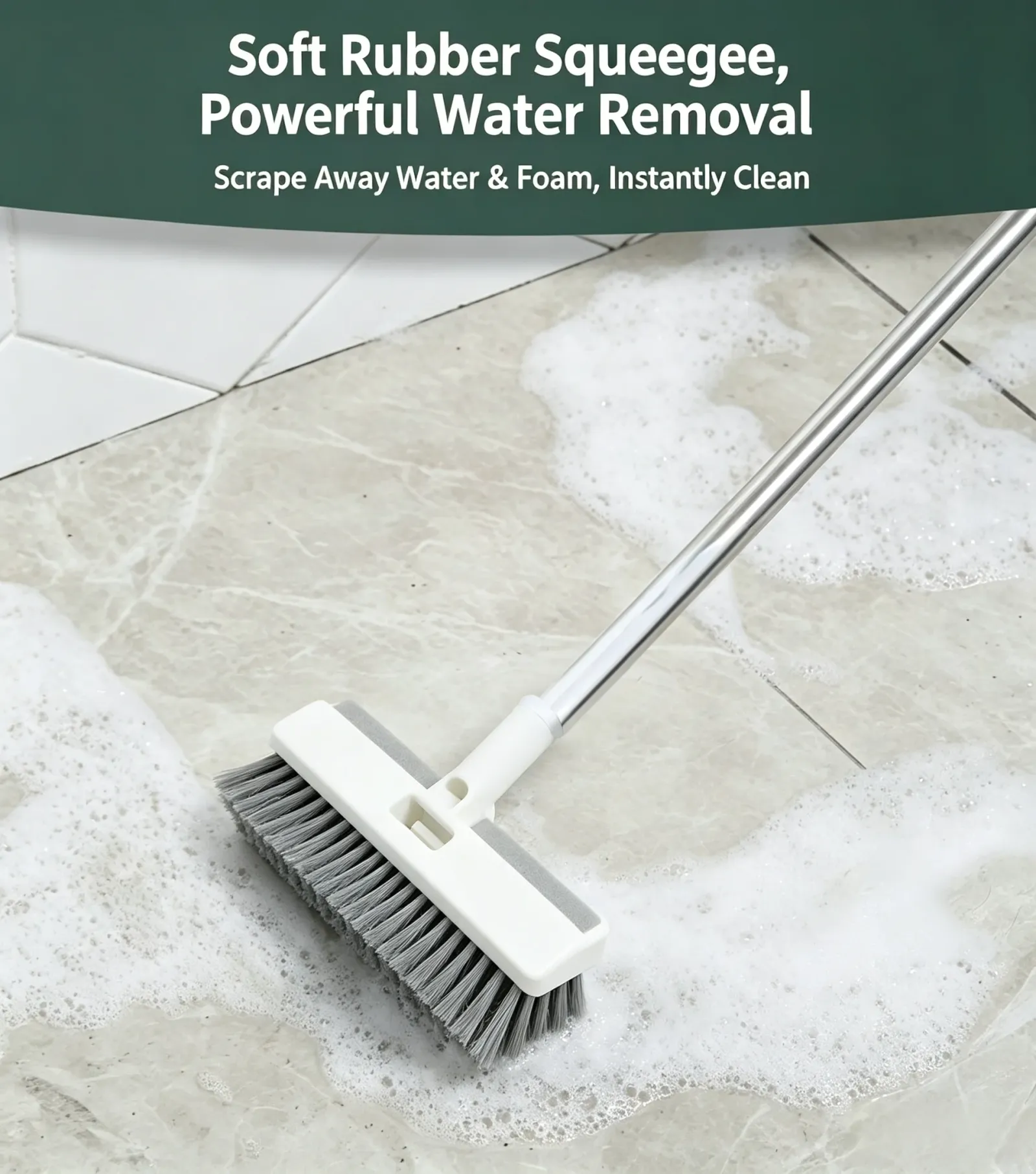 Brosse de nettoyage en utilisation pour sols et joints de carrelage