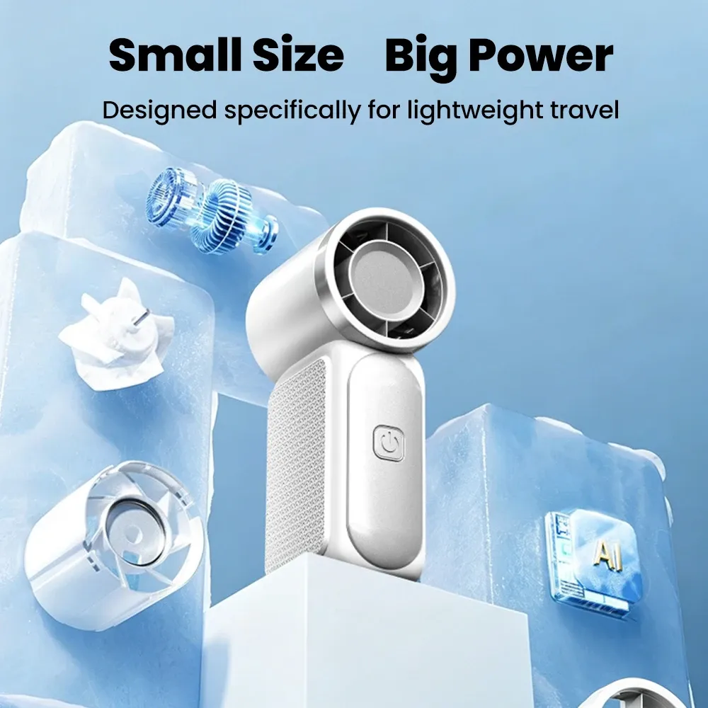 Mini ventilateur portable d'extérieur rechargeable USB-C, ventilateur à main idéal pour le bureau, la maison et les dortoirs 3