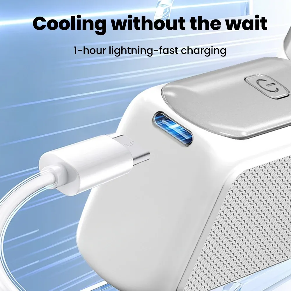 Mini ventilateur portable d'extérieur rechargeable USB-C, ventilateur à main idéal pour le bureau, la maison et les dortoirs 5
