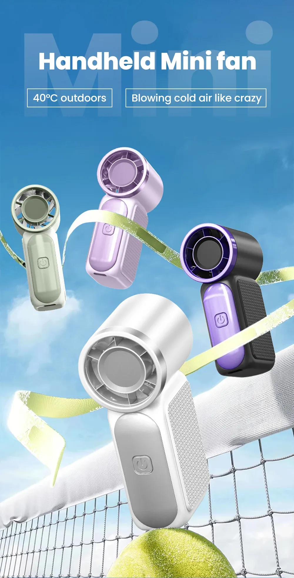 Vue d'ensemble du mini ventilateur portable