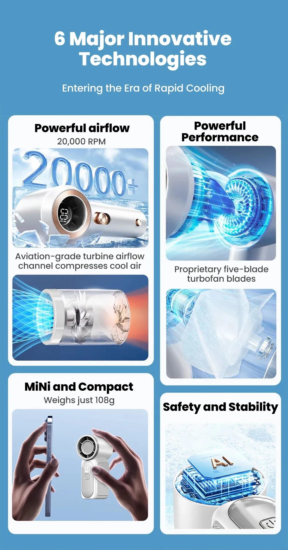 Finition soignée du mini ventilateur