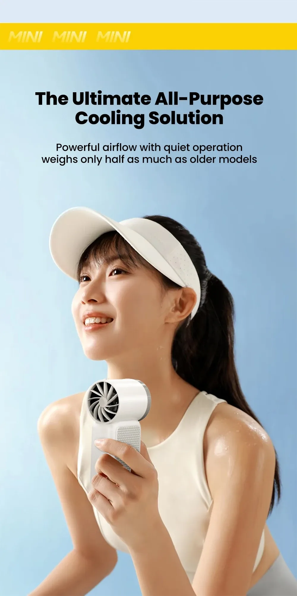 Mini ventilateur portable, style épuré