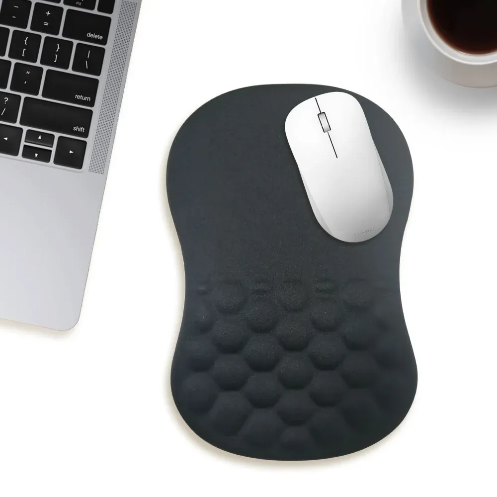 Tapis de souris ergonomique avec repose-poignet en mousse à mémoire de forme, antidérapant et durable pour PC et ordinateur portable 1