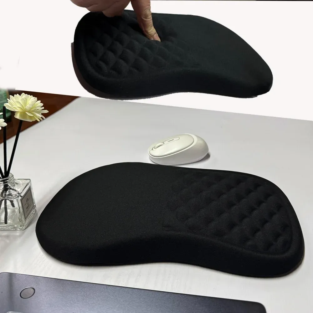 Tapis de souris ergonomique avec repose-poignet en mousse à mémoire de forme, antidérapant et durable pour PC et ordinateur portable 4