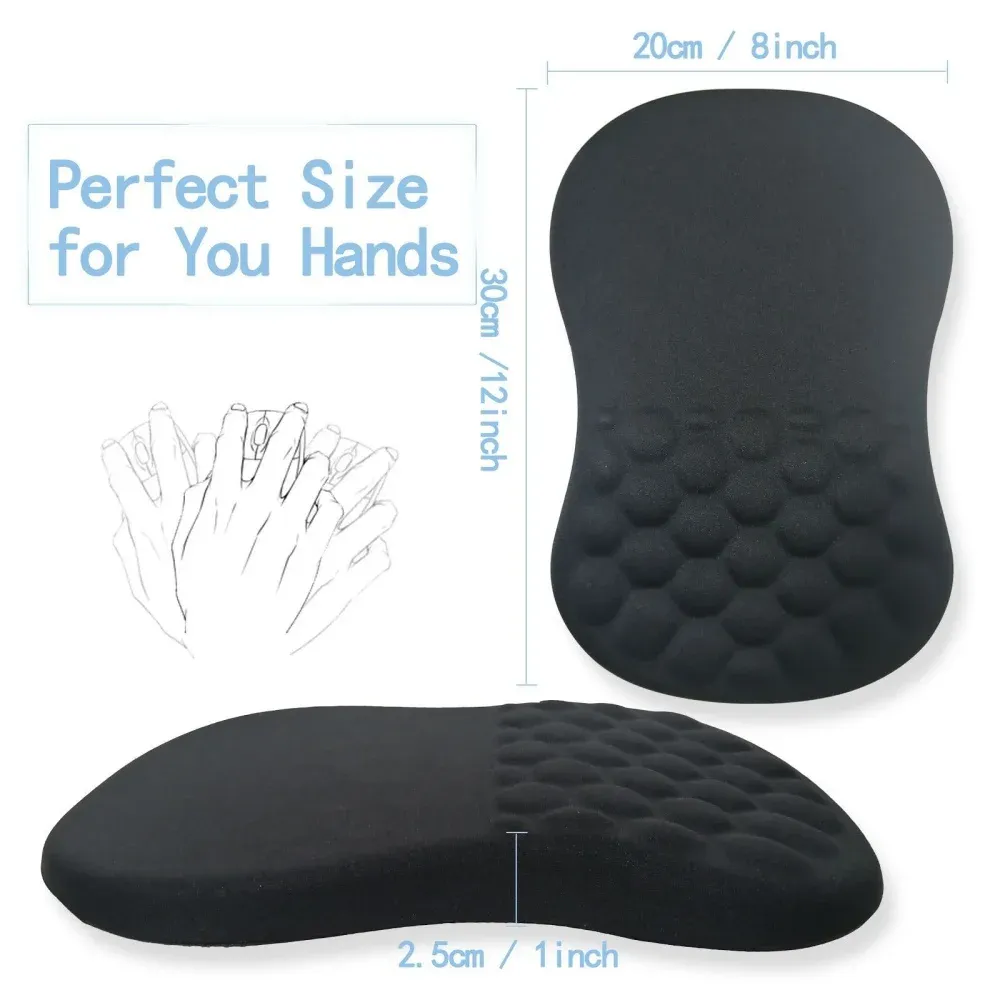 Tapis de souris ergonomique avec repose-poignet en mousse à mémoire de forme, antidérapant et durable pour PC et ordinateur portable 5
