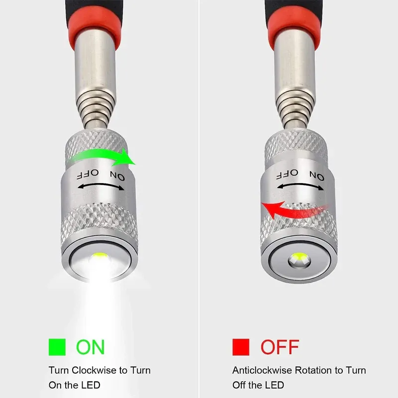 Stylo magnétique télescopique en utilisation