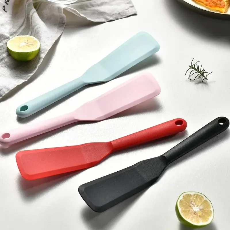 Spatule de cuisine en silicone antiadhésive pour steak, crêpes et œufs frits