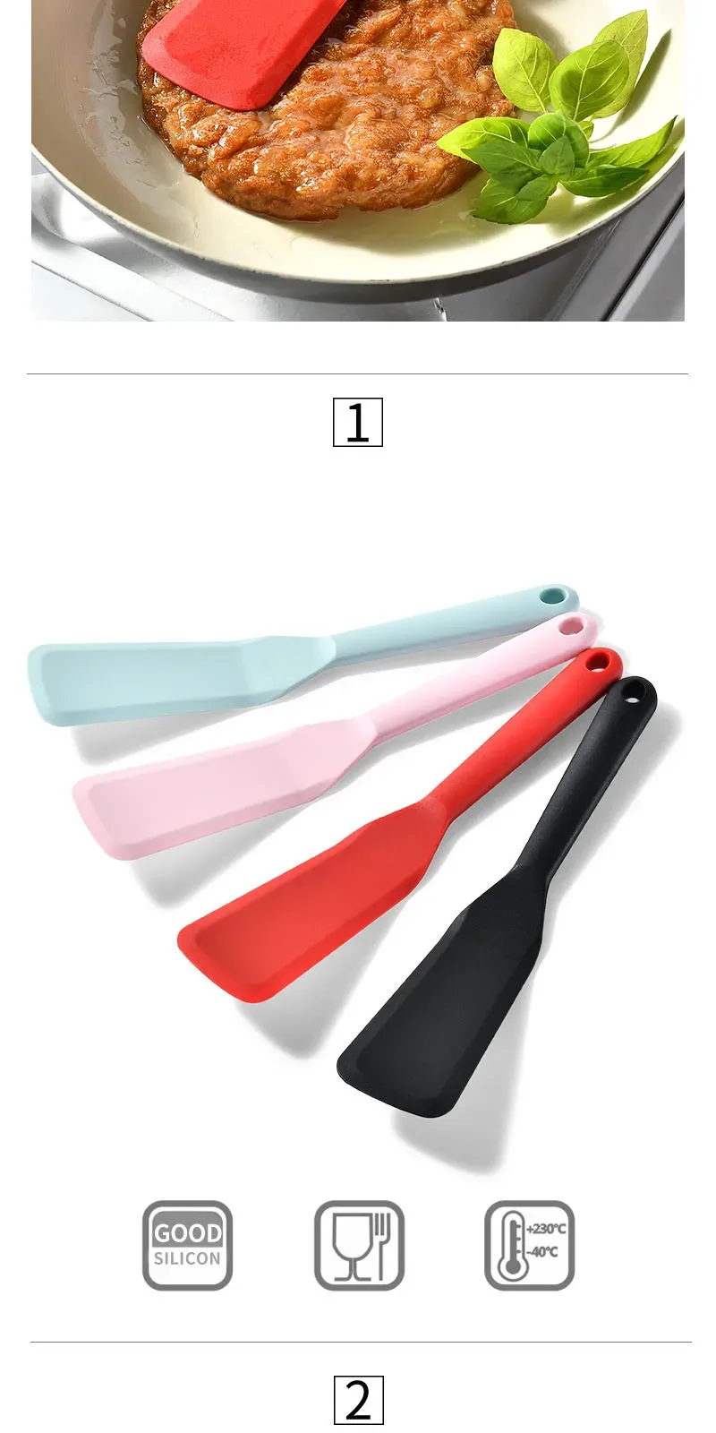 Spatule en silicone, détail du design