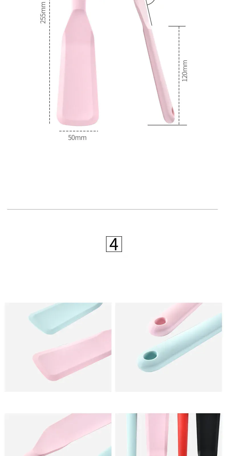 Spatule en silicone pour steak et crêpes
