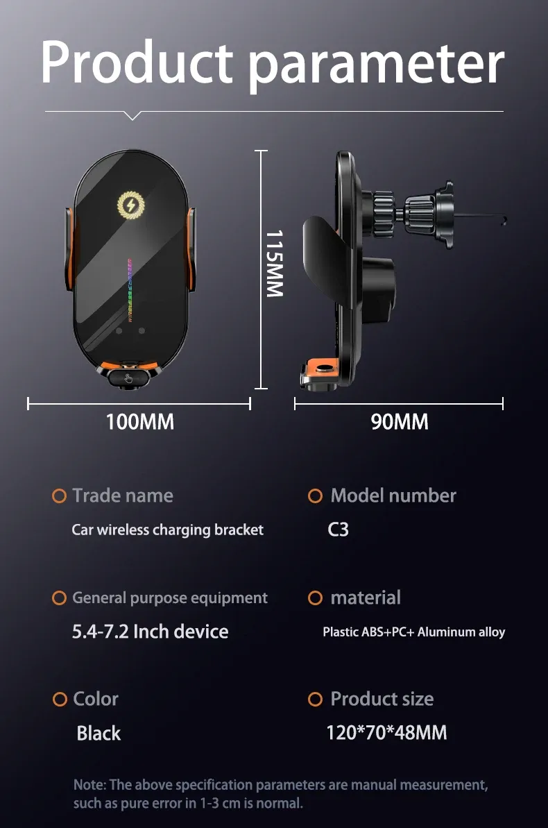 Support de téléphone sans fil pour voiture, finition premium