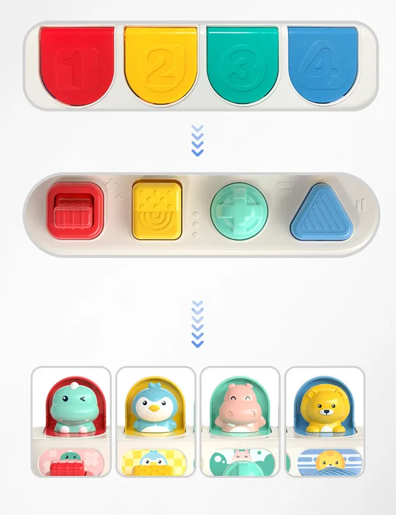 Jouet pop-up interactif pour bébé vue de face