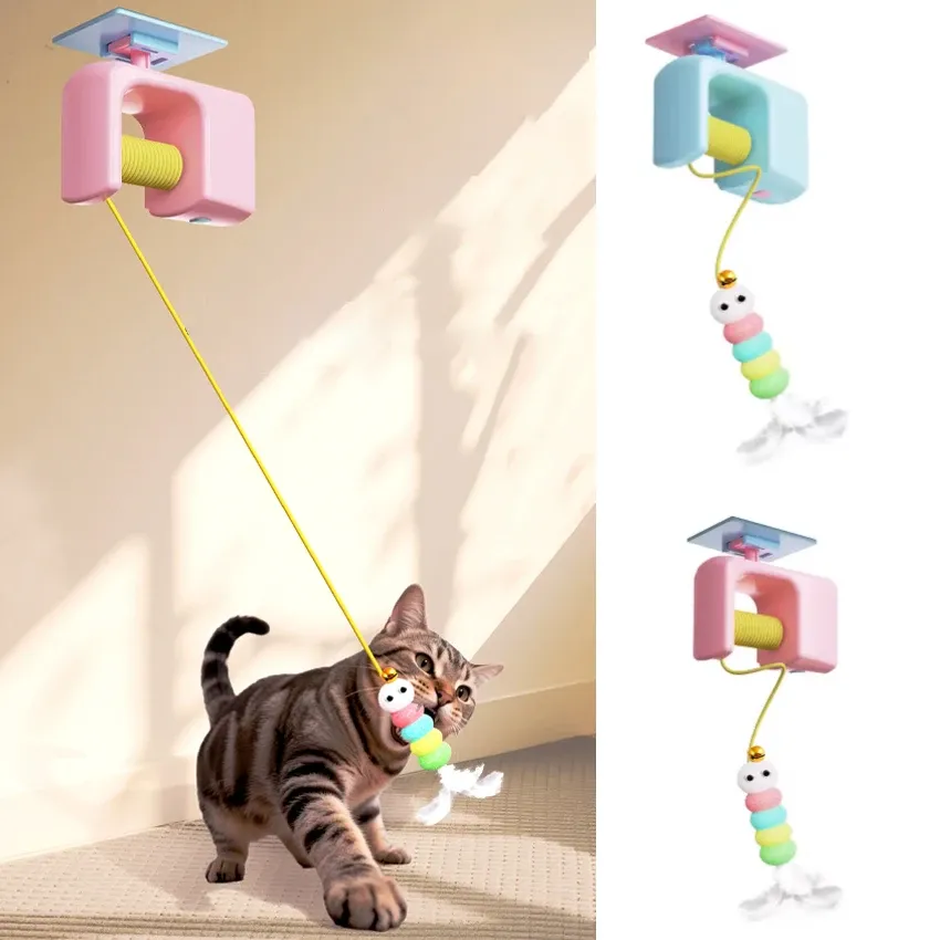 Jouet interactif rechargeable pour chat à suspendre, oiseau volant électrique automatique avec corde élastique 1