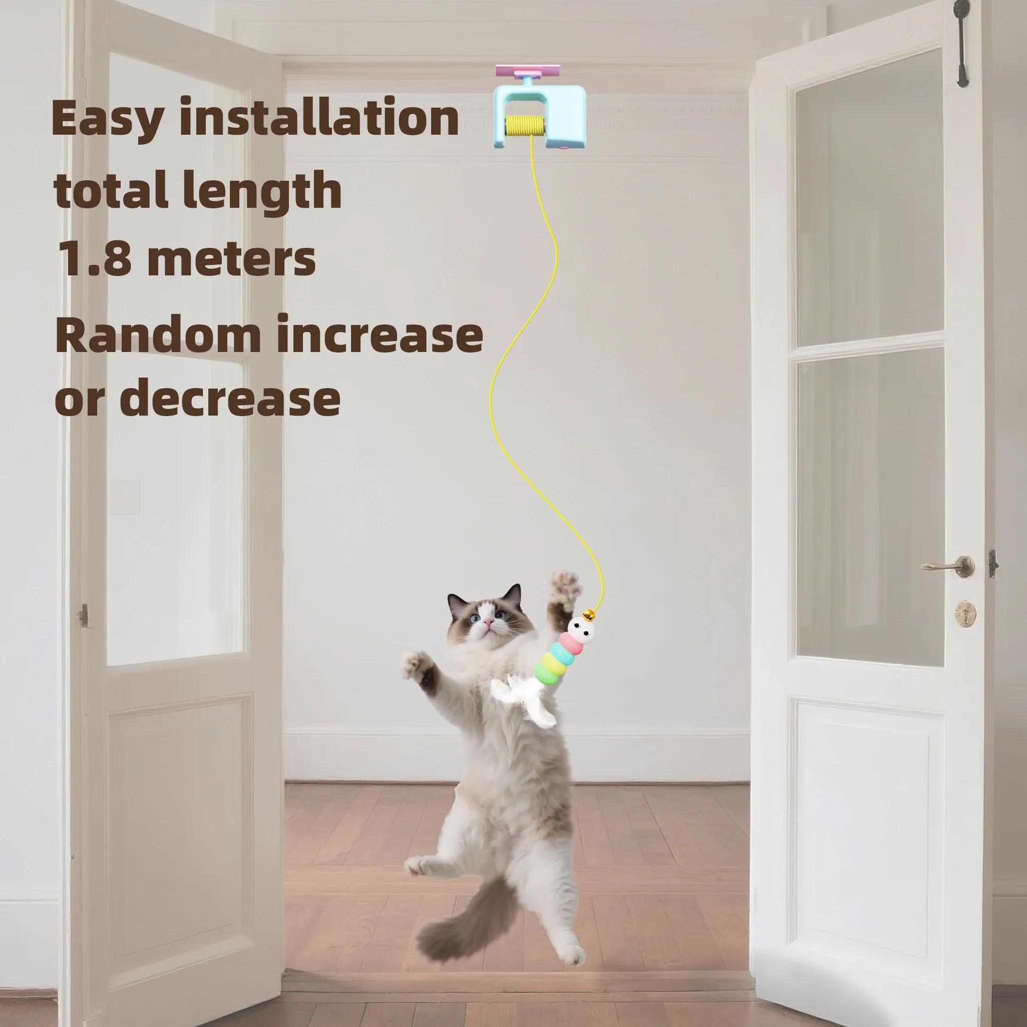 Jouet interactif rechargeable pour chat à suspendre, oiseau volant électrique automatique avec corde élastique 3