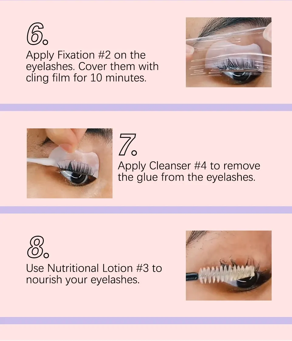 Utilisation du kit de rehaussement de cils en salon