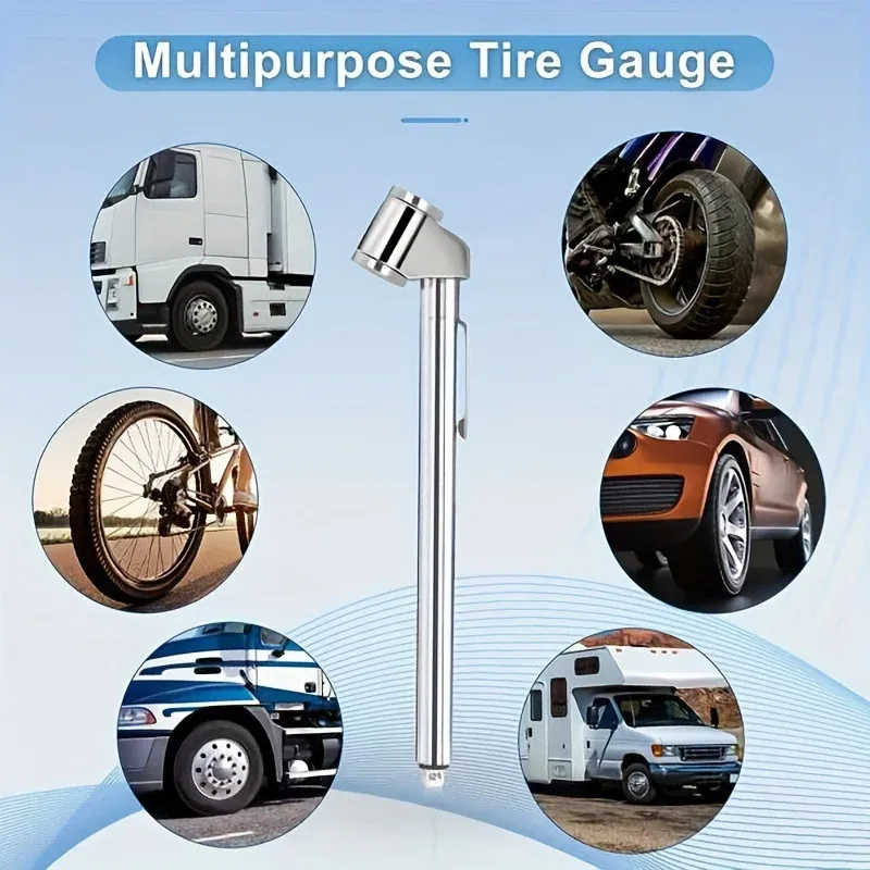 Manomètre de pression pour pneus à crayon, jauge de gonflage pour camions à double tête 10-120 PSI, contrôleur mécanique de précision à double embout 5