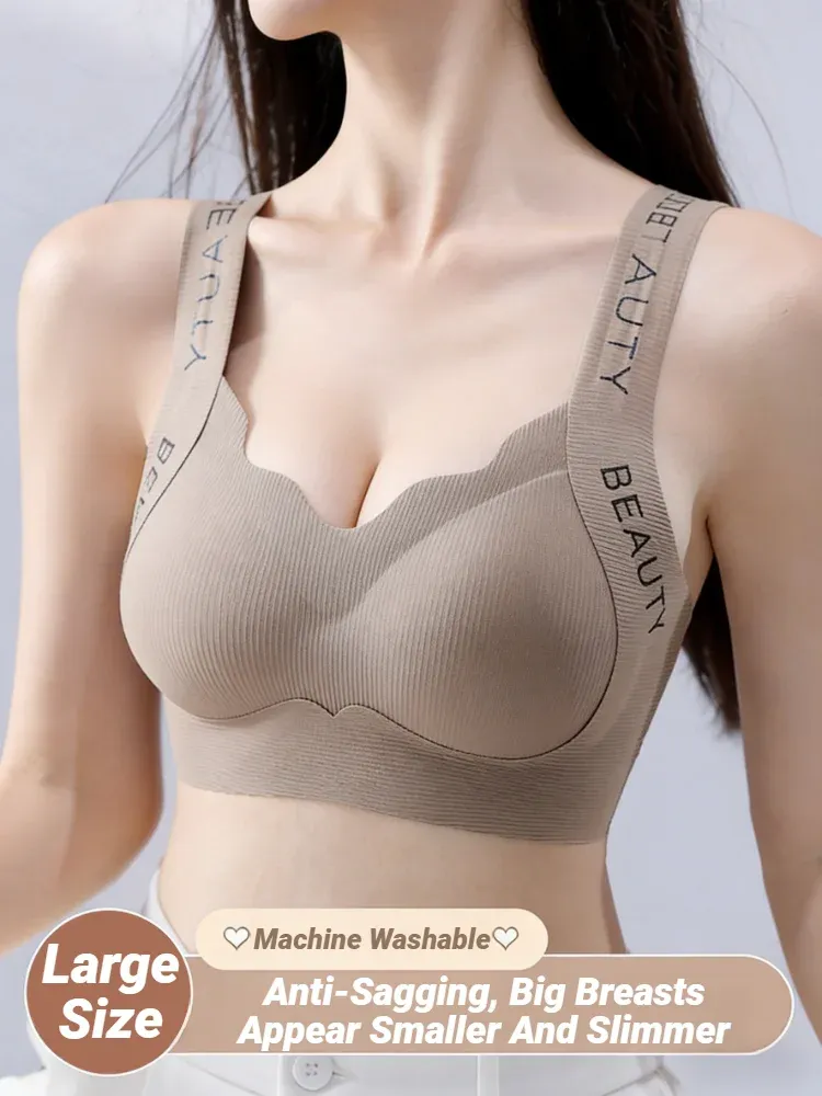 Soutien-gorge débardeur sans couture et sans armatures, effet liftant et maintien, lissage latéral, push-up, couvrance complète, pour petites poitrines