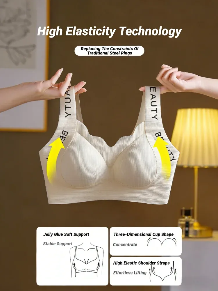 Soutien-gorge débardeur sans couture et sans armatures, effet liftant et maintien, lissage latéral, push-up, couvrance complète, pour petites poitrines 2