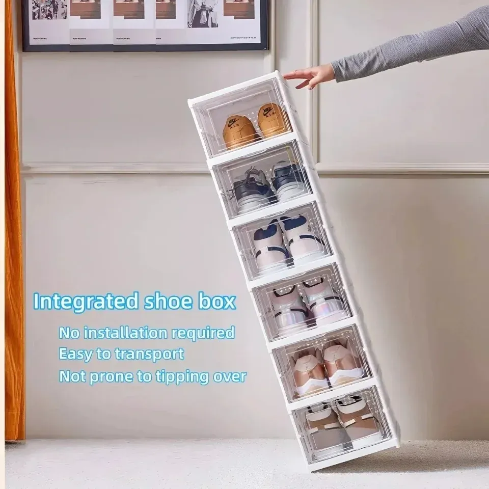 Organisateur de chaussures blanc dans un dressing moderne