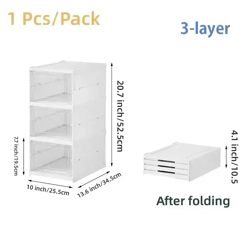 Boîte de rangement pliable pour chaussures à 1, 3 ou 6 niveaux, boîte transparente pour baskets, empilable, anti-poussière, organisateur de chaussures, étagère 9