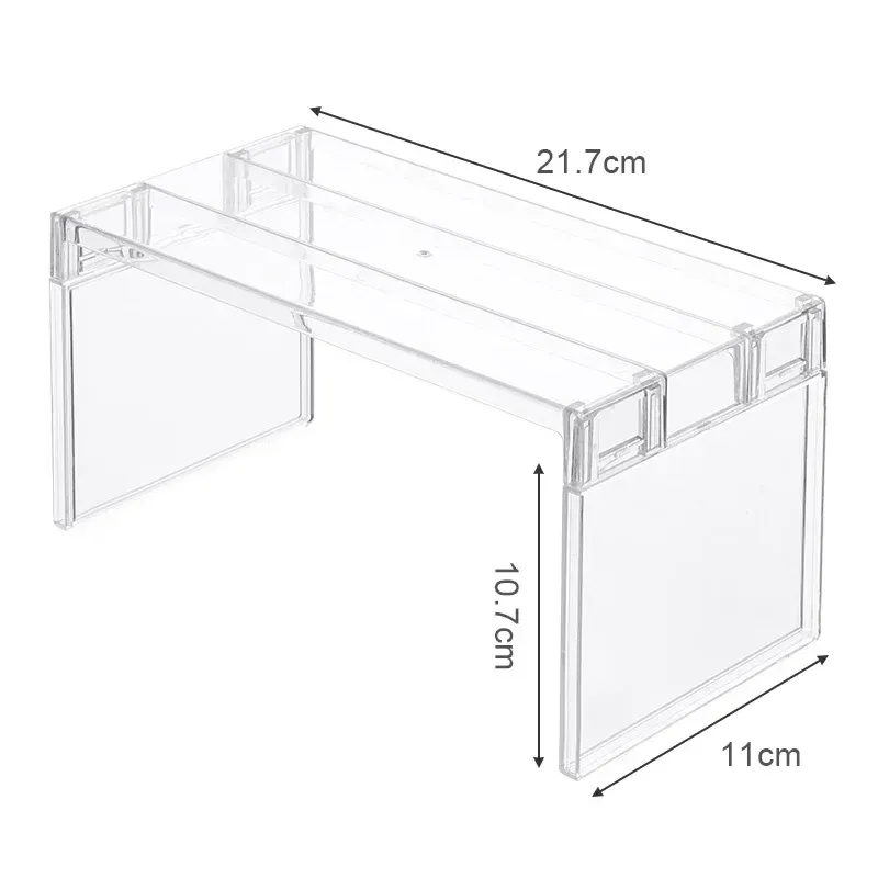 Organisateur de placard extensible transparent, séparateur d'épices et de vaisselle, polyvalent pour cuisine et salle de bain 6