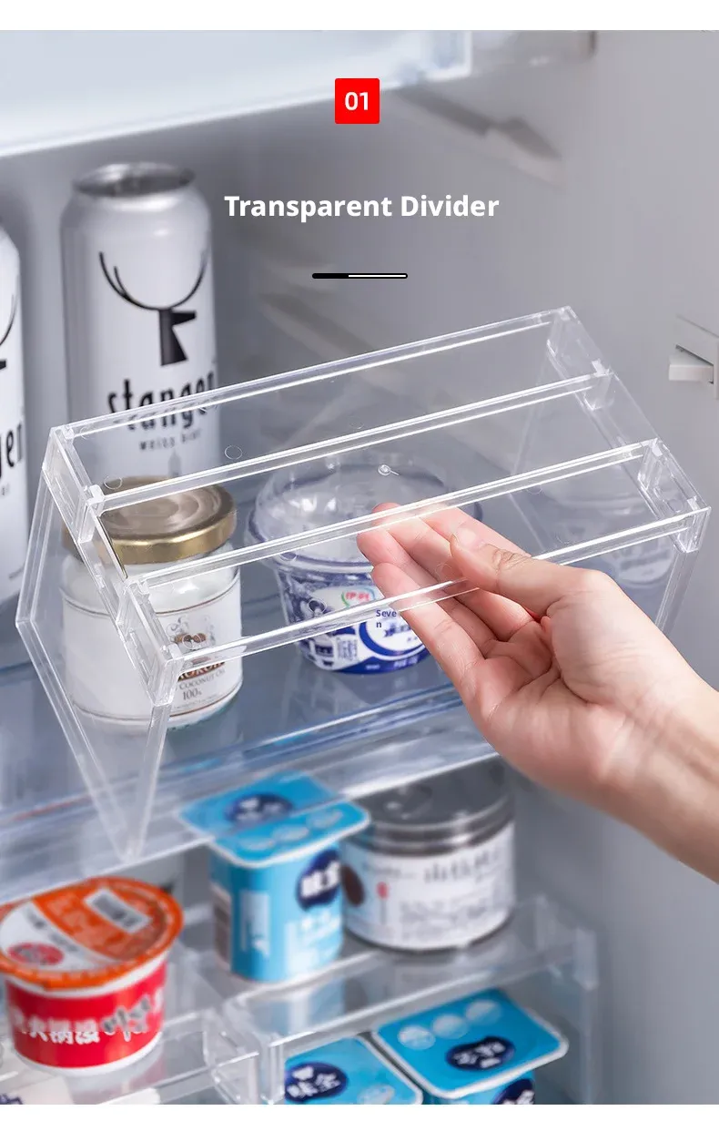 Organisateur de placard extensible transparent, vue d'ensemble