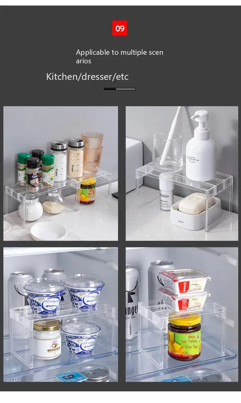 Organisateur de placard extensible transparent, aperçu du quotidien