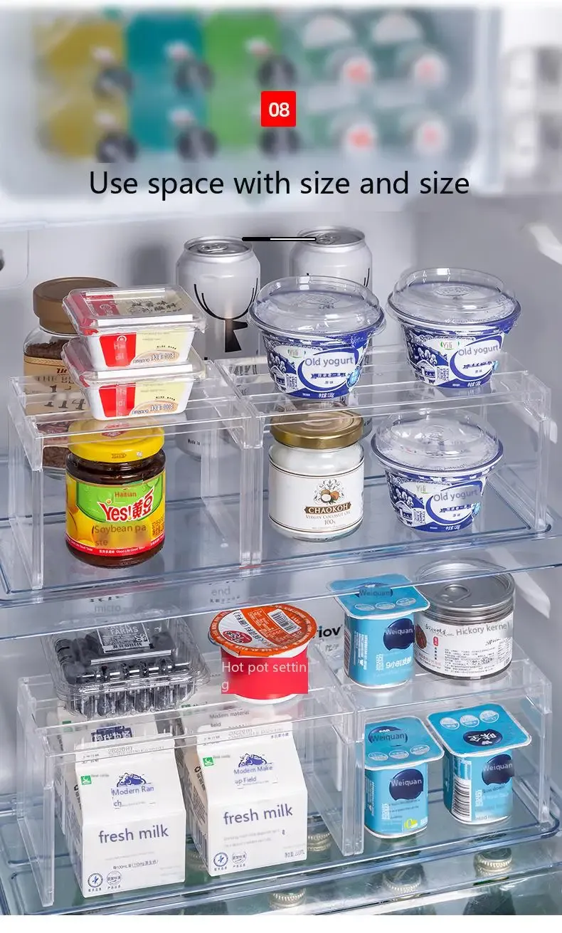 Organisateur de placard extensible transparent, mise en place