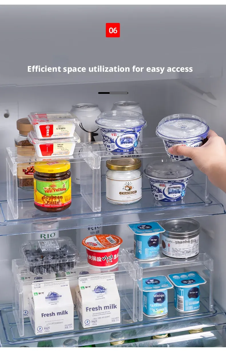 Organisateur de placard extensible transparent, utilisation en salle de bain