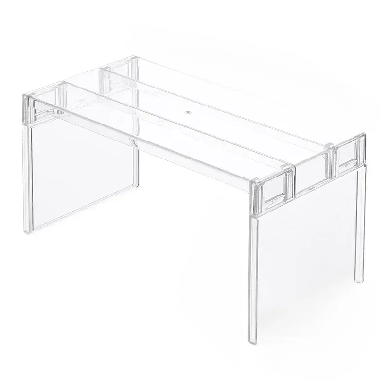 Organisateur de placard extensible transparent, séparateur d'épices et de vaisselle, polyvalent pour cuisine et salle de bain 7
