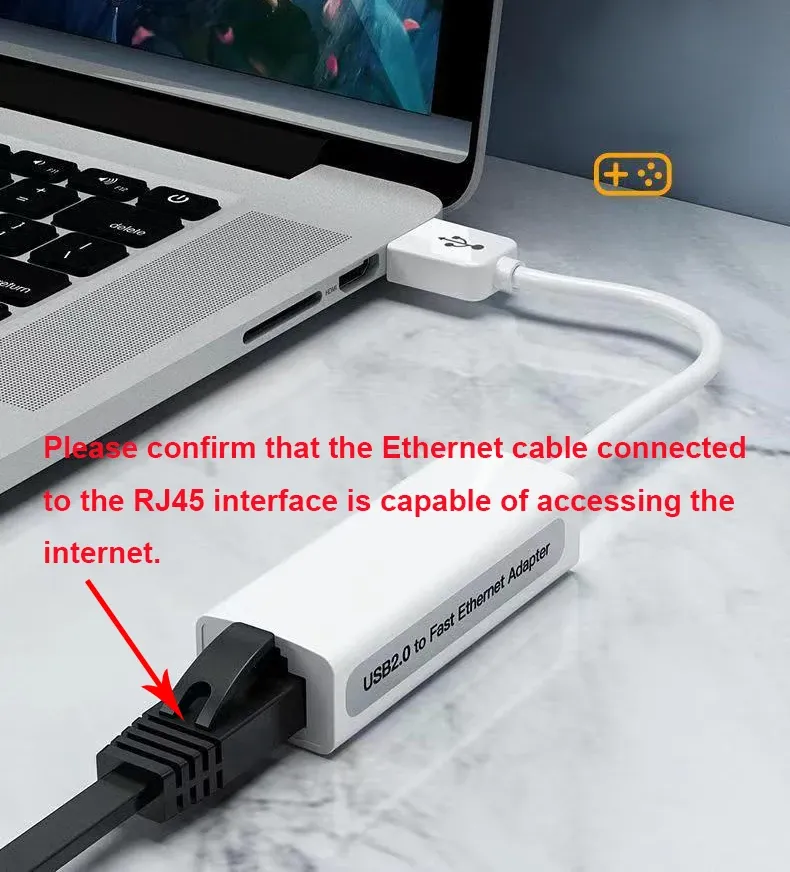 Répartiteur Ethernet USB vers RJ45 vue détaillée 1