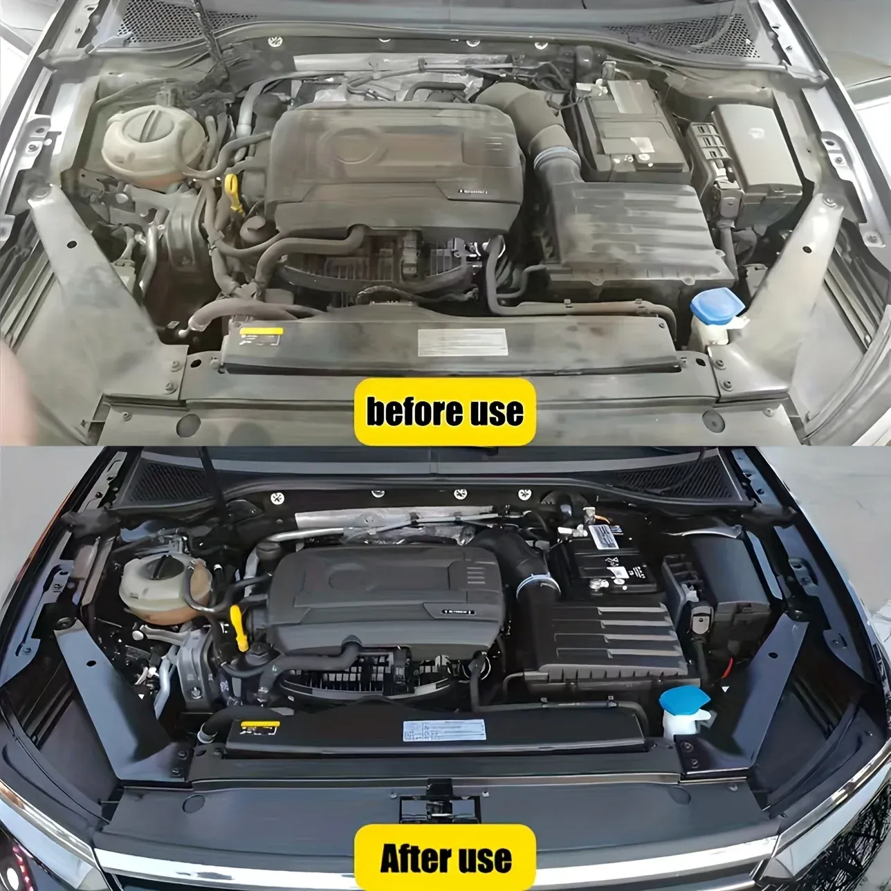 Finition brillante du compartiment moteur