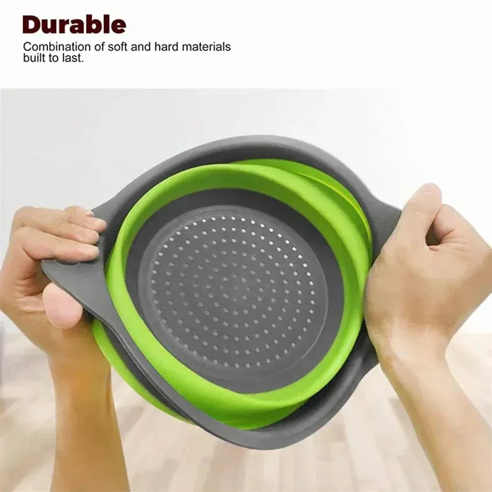 Panier égouttoir pliant en silicone, ambiance cuisine