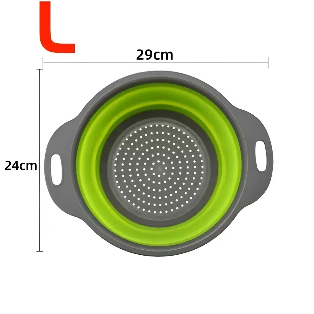 Panier égouttoir pliant en silicone, lot de 2, passoire pliable pour fruits et légumes 10