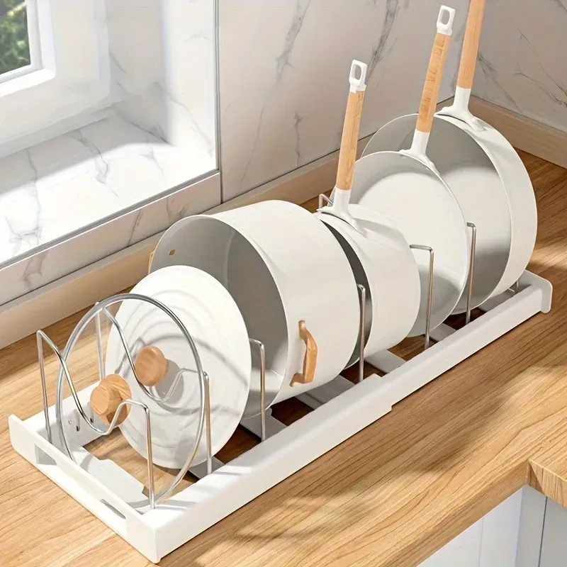 Note: the source title is already in French. Cleaning it up for a professional e-commerce listing:

Support organisateur extensible pour casseroles et poêles, séparateur réglable pour armoire de cuisine 2
