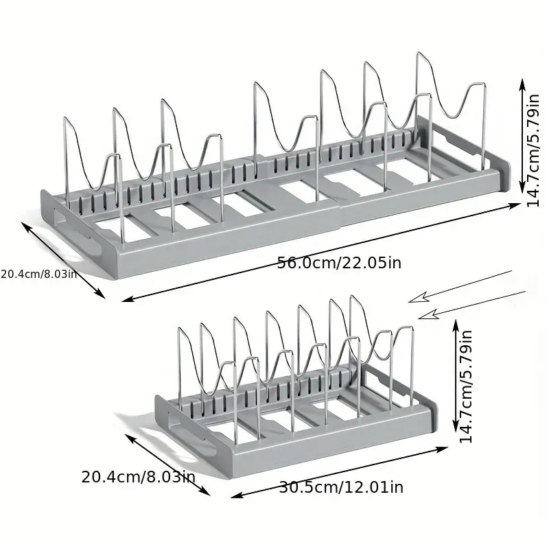 Support extensible pour rangement de cuisine