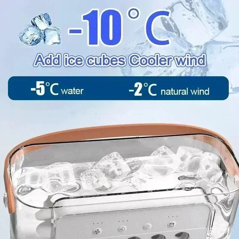 Ventilateur portable 3 en 1 avec climatiseur, mini refroidisseur d'air, humidificateur et veilleuse LED pour le bureau et la maison 2