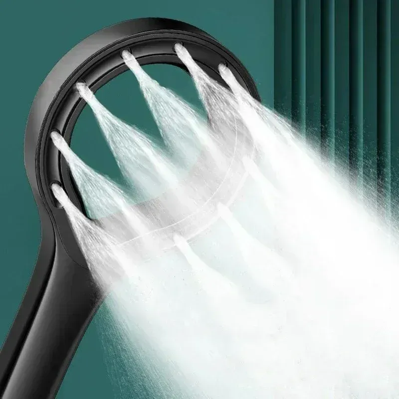 Pommeau de douche à main pressurisé avec grand panneau, accessoires de salle de bain 2