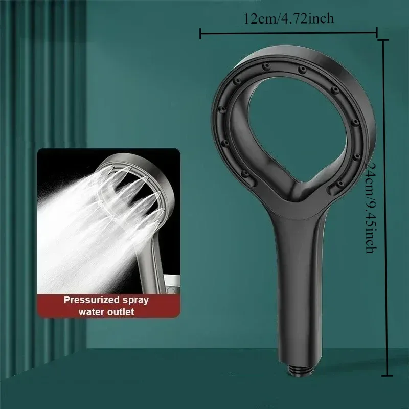 Pommeau de douche à main pressurisé avec grand panneau, accessoires de salle de bain 6