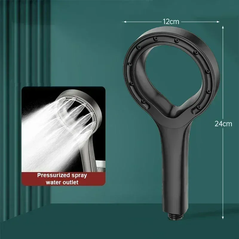 Pommeau de douche à main pressurisé avec grand panneau, accessoires de salle de bain 8