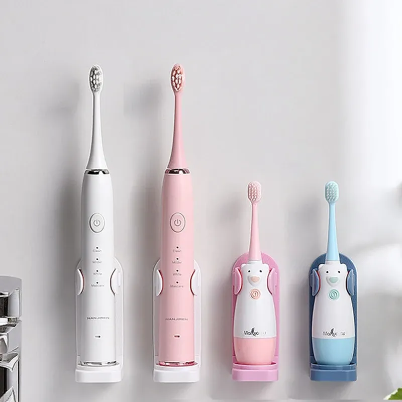 Porte-brosse à dents électrique réglable, base en silicone antidérapante, support mural, compatible 99 % 2