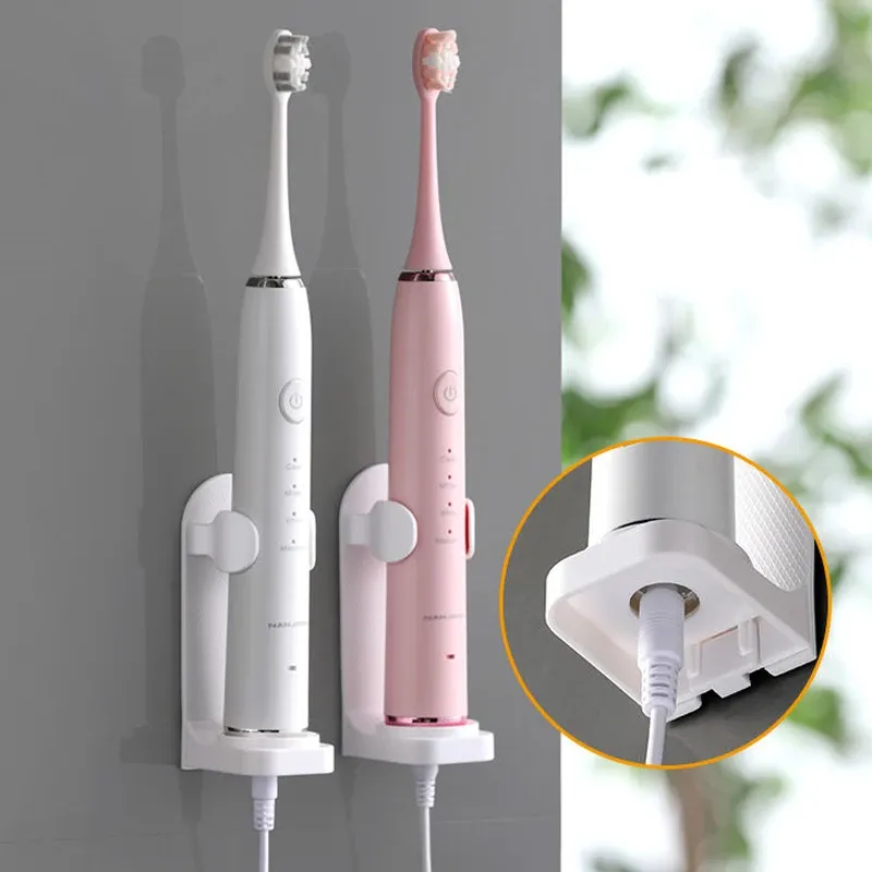 Porte-brosse à dents électrique réglable, base en silicone antidérapante, support mural, compatible 99 % 5
