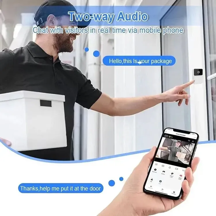 Sonnette vidéo WiFi sans fil, vue rapprochée